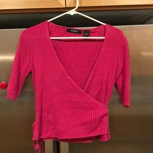 💚Express wrap top, small, hot pink